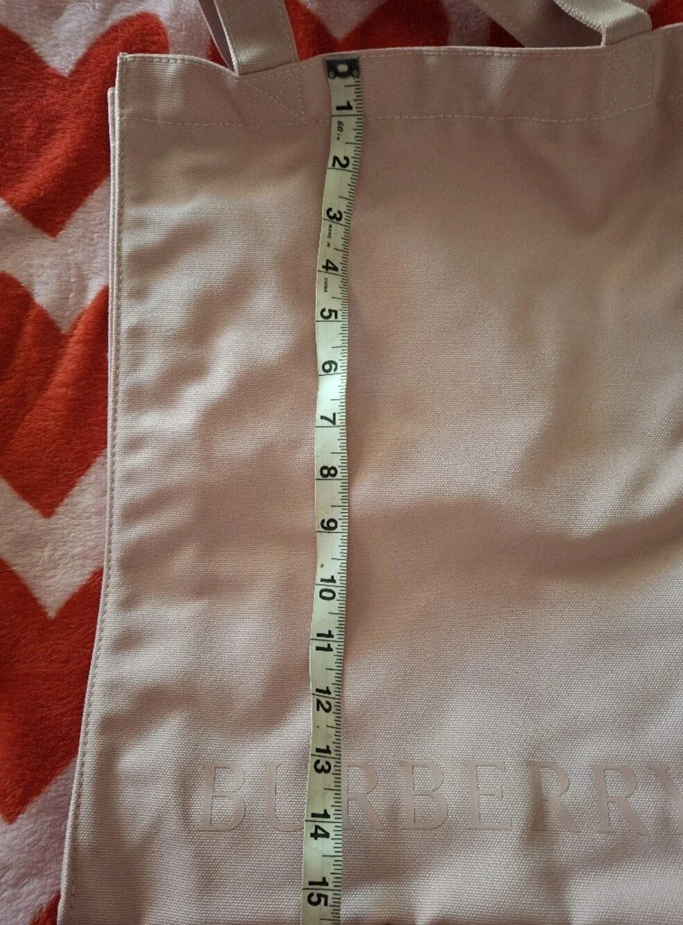 Burberry Light Pink Canvas Tote with Top Handles